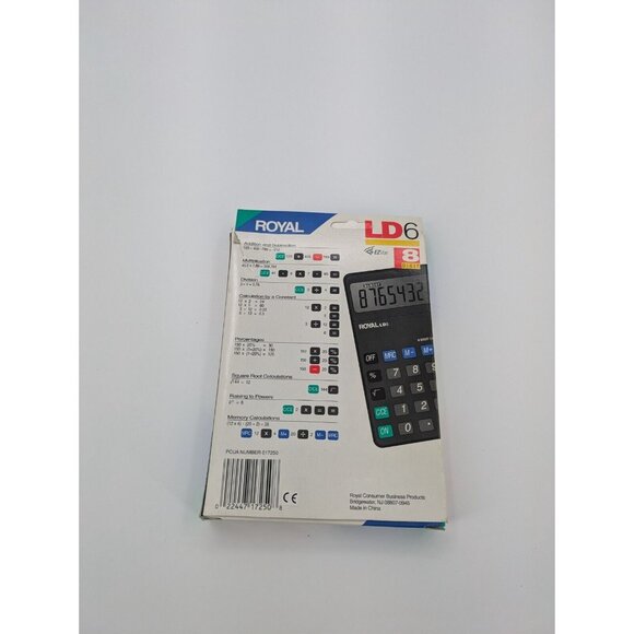 Royal LD6 EZ VUE Calculator 8 Digit‎ Solar and Battery Power w/ Manual - Picture 5 of 7